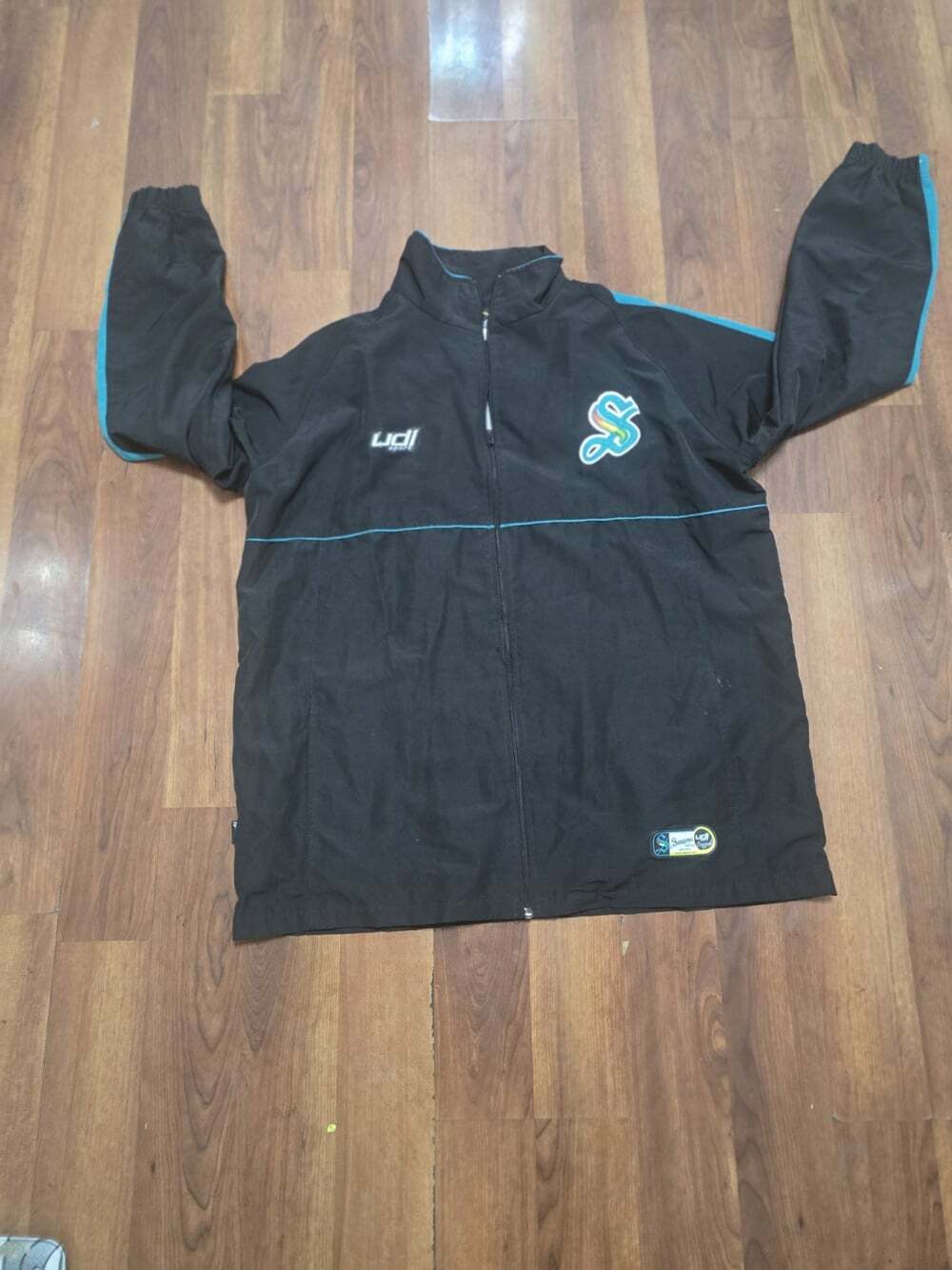 Saraperos de Saltillo LMB Baseball Jacket Men's Sz L Black Teal Windbreaker UDI